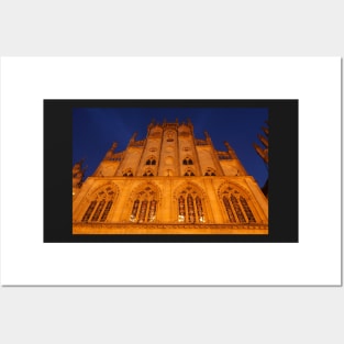 Town hall, dusk, evening, Munster, city, Westphalia Posters and Art